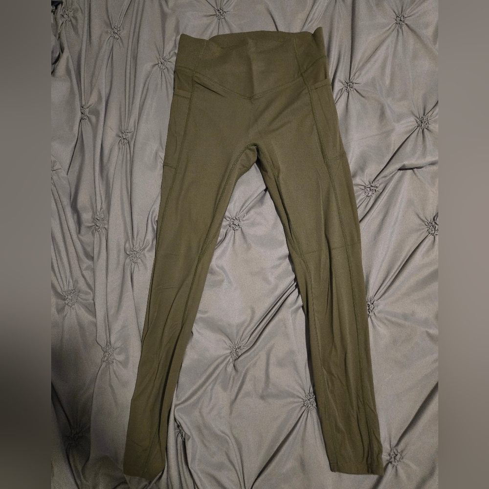 Olive Green Tummy Control Leggings